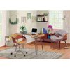 Lumisource Curvo Office Chair in Walnut Wood and Orange Fabric OFC-CURVO WL+O